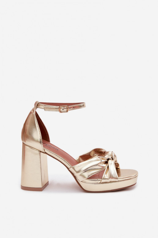 Moteriškos aukštakulnės basutėssuImitacji Skóry aukso spalvos Rosetta