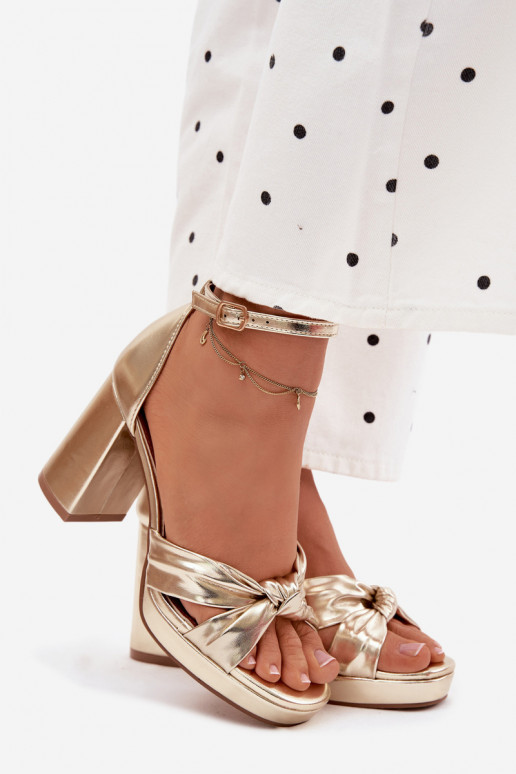 Moteriškos aukštakulnės basutėssuImitacji Skóry aukso spalvos Rosetta