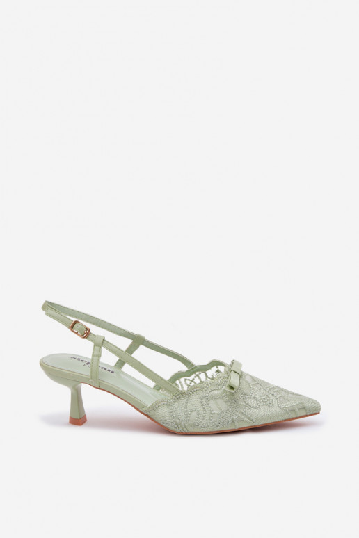 Nėriniuotos basutės Moteriškas Įjungta obcasie su kaspinais žalios spalvos Tai turiribelle