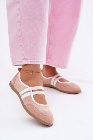 Balerinos Sportinio stiliaussuElastycznymi Paskami rožinės spalvos Donatella 2