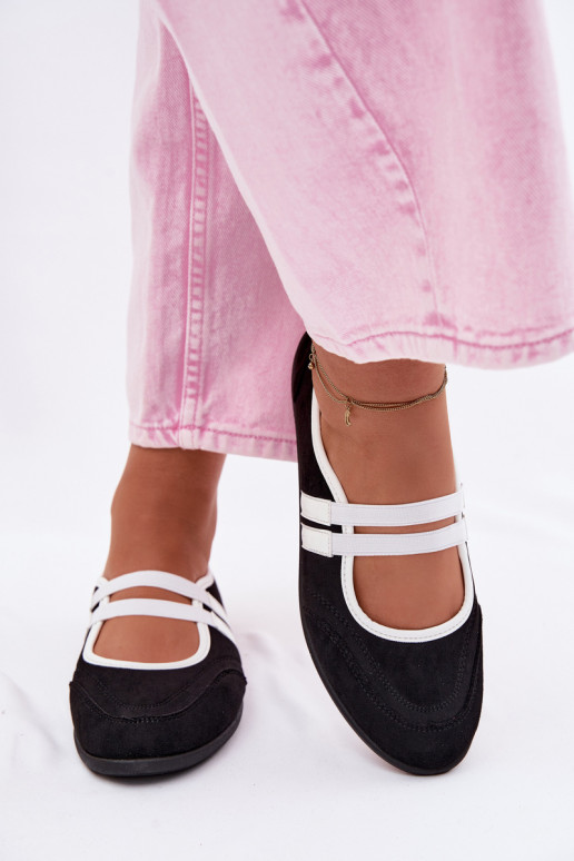 Balerinos Sportinio stiliaussuElastycznymi Paskami juodos spalvos Donatella