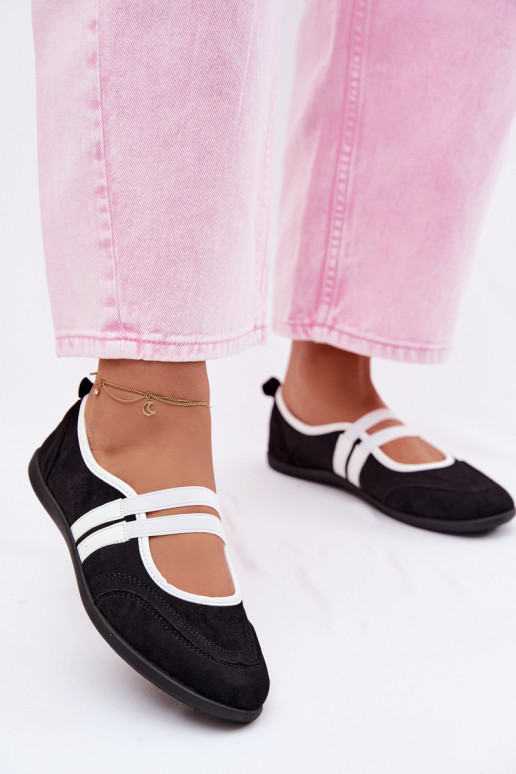 Balerinos Sportinio stiliaussuElastycznymi Paskami juodos spalvos Donatella