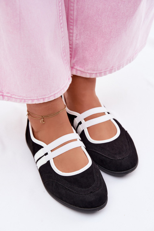 Balerinos Sportinio stiliaussuElastycznymi Paskami juodos spalvos Donatella