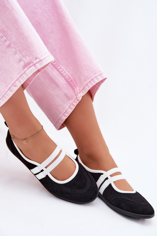 Balerinos Sportinio stiliaussuElastycznymi Paskami juodos spalvos Donatella