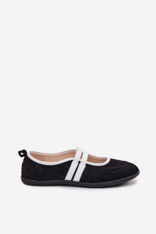 Balerinos Sportinio stiliaussuElastycznymi Paskami juodos spalvos Donatella