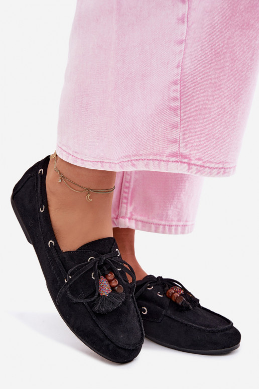 moteriški mokasinaisusu kutaism I koralinės spalvosikami juodos spalvos Teresa