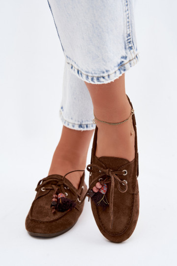 moteriški mokasinaisusu kutaism I koralinės spalvosikami rudos spalvos Teresa 2