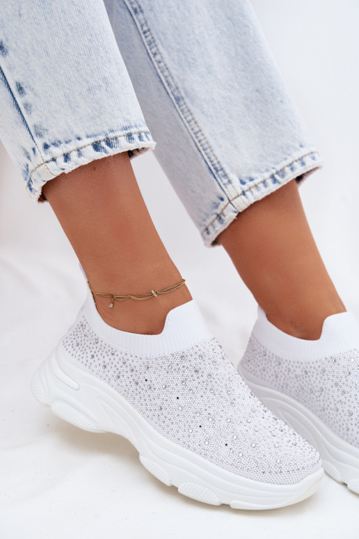  Įsispiriamo modelio sportiniai bateliai Moteriškas Su dekoracija baltos spalvos Melorae