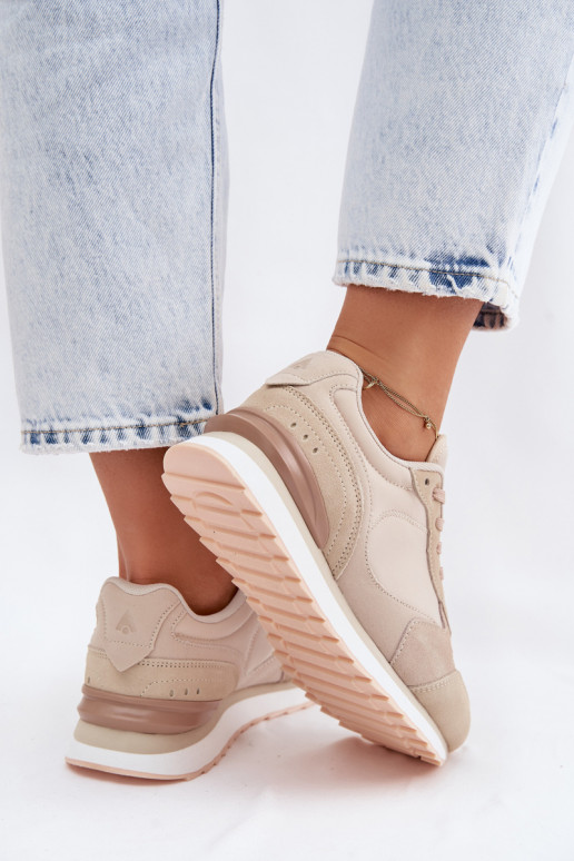 iš zomšos Sneakers modelio batai Moteriškas McArthur MA2512IN smėlio spalvos