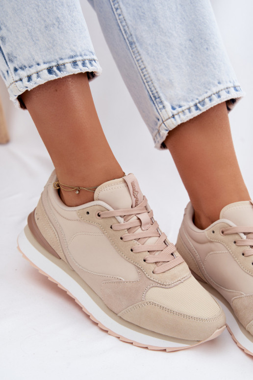 iš zomšos Sneakers modelio batai Moteriškas McArthur MA2512IN smėlio spalvos