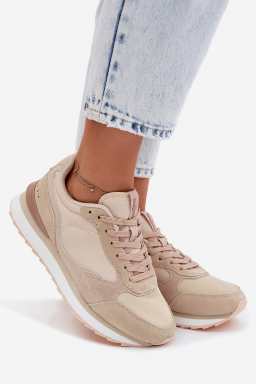 iš zomšos Sneakers modelio batai Moteriškas McArthur MA2512IN smėlio spalvos