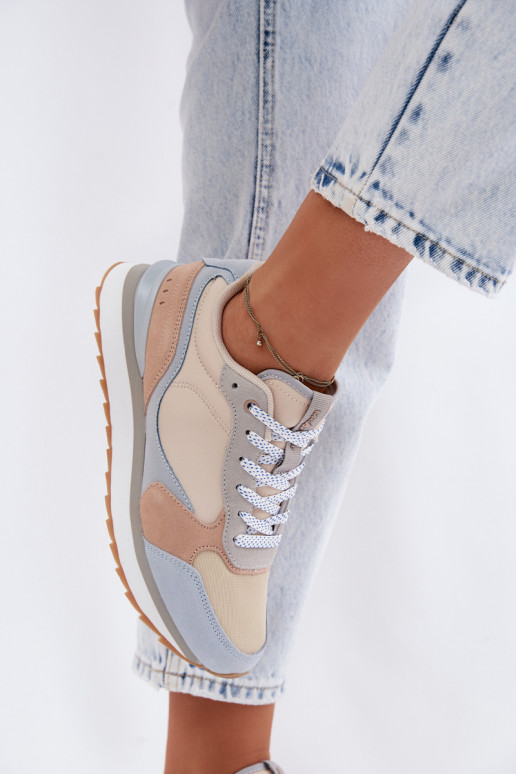 iš zomšos Sneakers modelio batai Moteriškas McArthur MA2512IN mėlynos spalvos