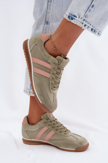 iš zomšos Sneakers modelio batai sportiniai bateliai Moteriškas McArthur MA258IN žalios spalvos