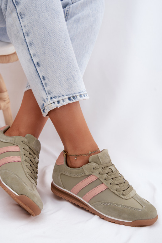 iš zomšos Sneakers modelio batai sportiniai bateliai Moteriškas McArthur MA258IN žalios spalvos