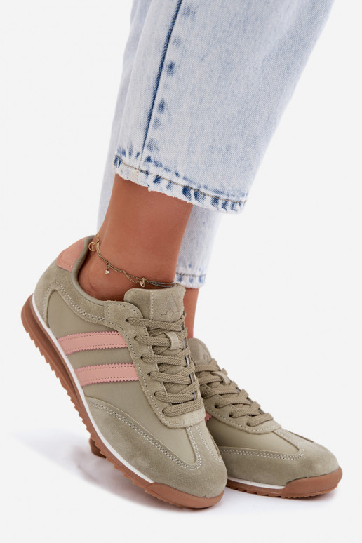 iš zomšos Sneakers modelio batai sportiniai bateliai Moteriškas McArthur MA258IN žalios spalvos