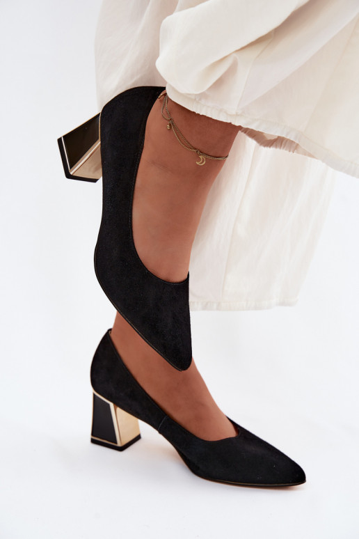 BateliaisuĮjungtaturalnego iš zomšosu su kulniukais Vinceza 66921 juodos spalvos