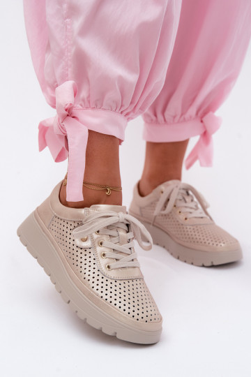 Oda su aužūro elementais batai Moteriškas Vinceza 79629 aukso spalvos