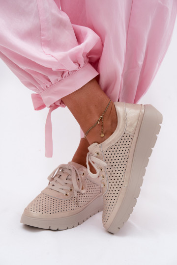 Oda su aužūro elementais batai Moteriškas Vinceza 79629 aukso spalvos 2