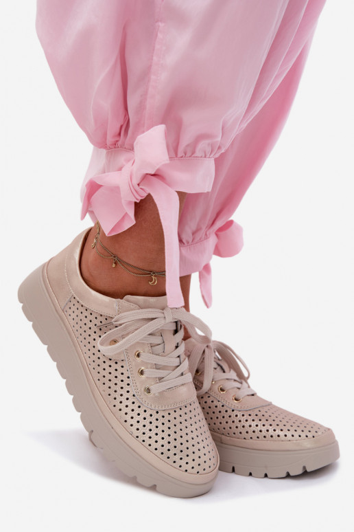 Oda su aužūro elementais batai Moteriškas Vinceza 79629 aukso spalvos