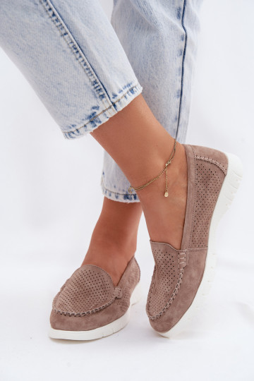 moteriški mokasinaisuĮjungtaturalnego iš zomšosu Vinceza 95360 smėlio spalvos 2