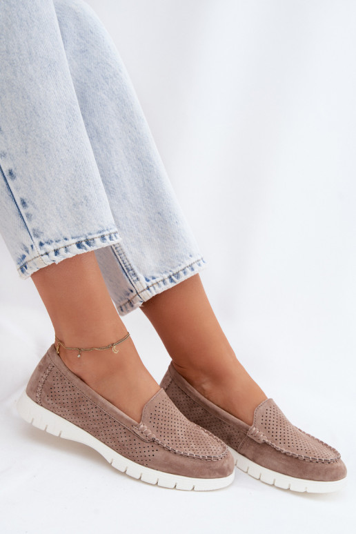 moteriški mokasinaisuĮjungtaturalnego iš zomšosu Vinceza 95360 smėlio spalvos