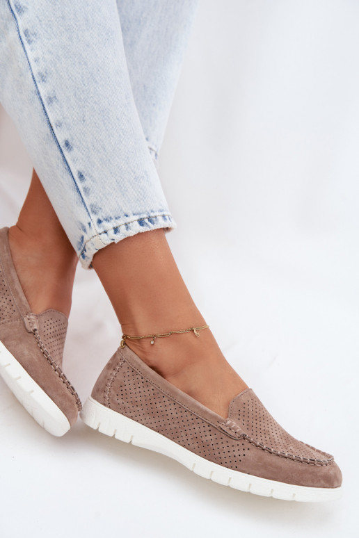 moteriški mokasinaisuĮjungtaturalnego iš zomšosu Vinceza 95360 smėlio spalvos