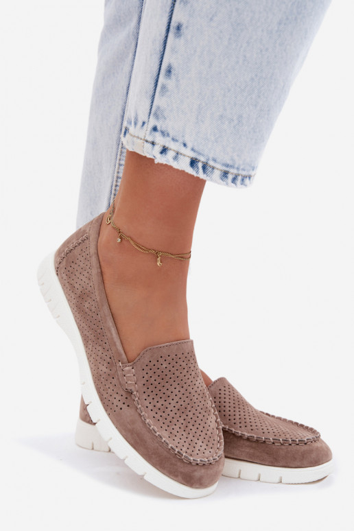 moteriški mokasinaisuĮjungtaturalnego iš zomšosu Vinceza 95360 smėlio spalvos