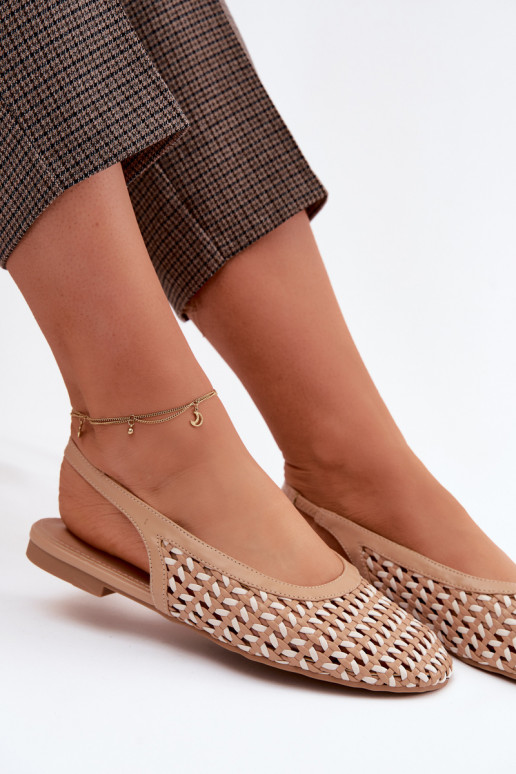 Moteriškos basutės su ažūro elementais rudos spalvos Selviora