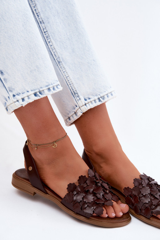 Moteriškos basutės su plačiais kulniukais Zazoo 40468 CzekoladoĮe