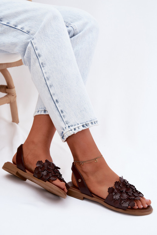 Moteriškos basutės su plačiais kulniukais Zazoo 40468 CzekoladoĮe