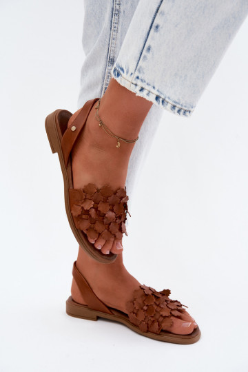 Moteriškos basutės su plačiais kulniukais Zazoo 40468 rudos spalvos