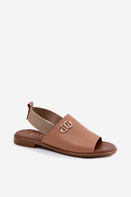 Moteriškos basutės Ze aukso spalvosm Detalem Zazoo 40473 rudos spalvos