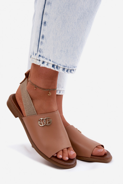 Moteriškos basutės Ze aukso spalvosm Detalem Zazoo 40473 rudos spalvos