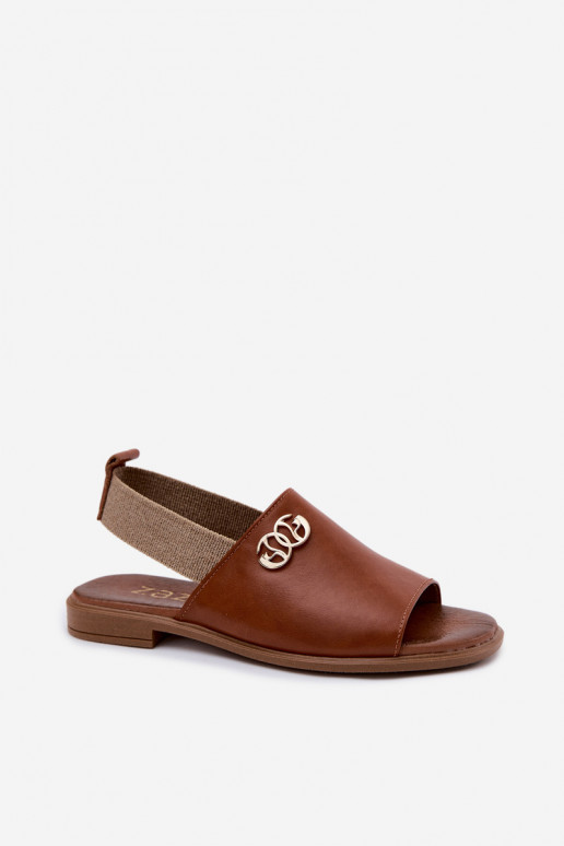 Moteriškos basutės Ze aukso spalvosm Detalem Zazoo 40473 rudos spalvos