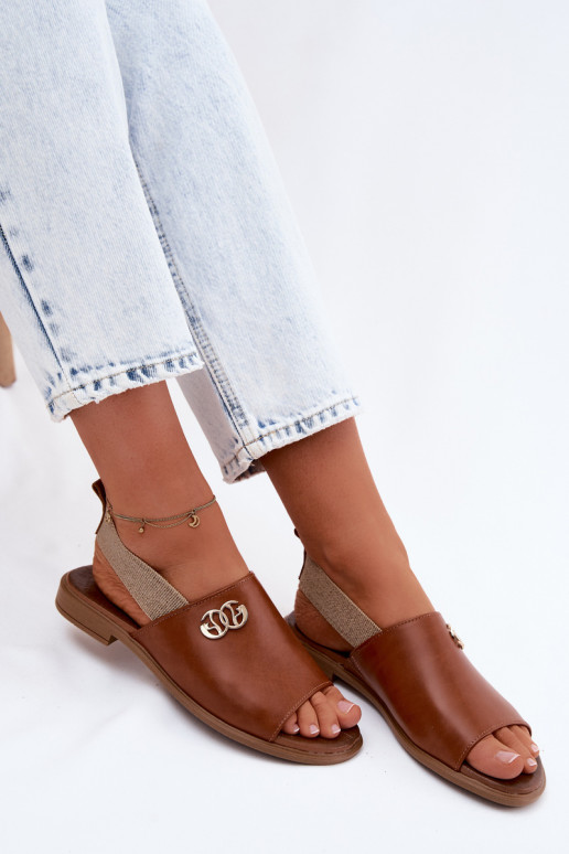 Moteriškos basutės Ze aukso spalvosm Detalem Zazoo 40473 rudos spalvos