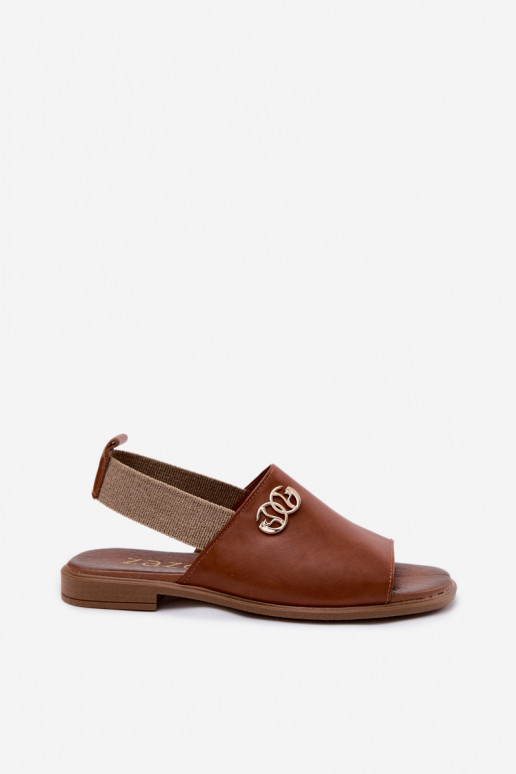 Moteriškos basutės Ze aukso spalvosm Detalem Zazoo 40473 rudos spalvos