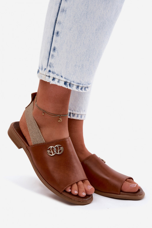 Moteriškos basutės Ze aukso spalvosm Detalem Zazoo 40473 rudos spalvos