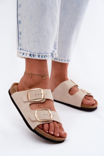 Moteriškos šlepetės Ant kamštinio pado su sagtimis Lee Cooper LCIN-26-35-4454L smėlio spalvos 2