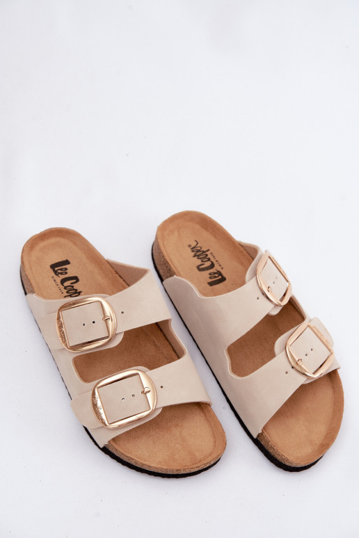 Moteriškos šlepetės Ant kamštinio pado su sagtimis Lee Cooper LCIN-26-35-4454L smėlio spalvos