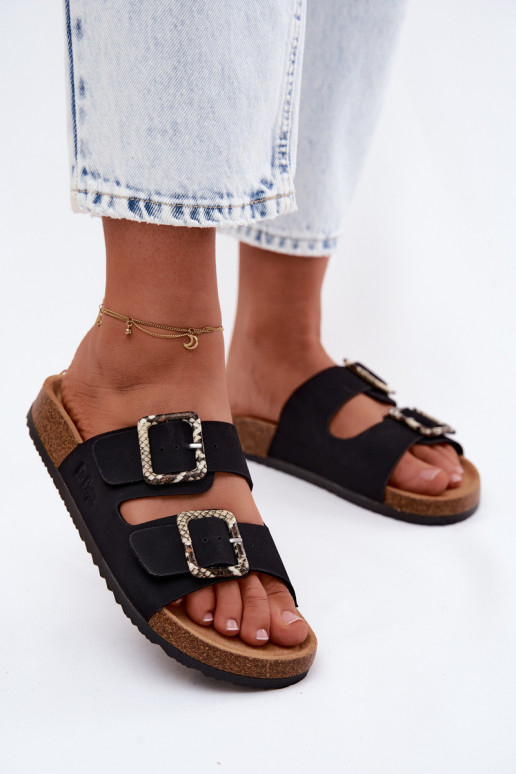 Moteriškos šlepetės su sagtimis Lee Cooper LCIN-26-35-4450L juodos spalvos