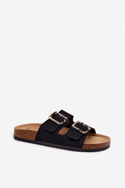 Moteriškos šlepetės su sagtimis Lee Cooper LCIN-26-35-4450L juodos spalvos