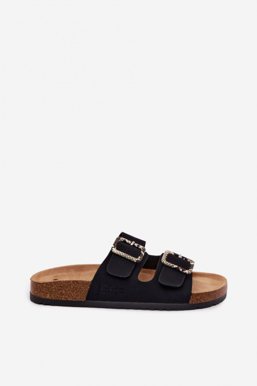 Moteriškos šlepetės su sagtimis Lee Cooper LCIN-26-35-4450L juodos spalvos