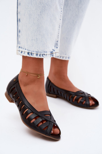 Oda Ažūrinės balerinos Tai turiciejka P7540-01 juodos spalvos 2