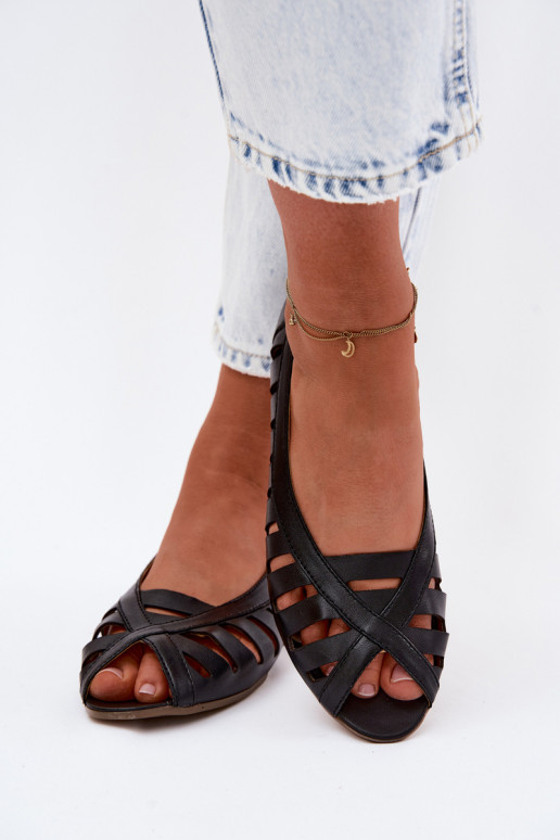 Oda Ažūrinės balerinos Tai turiciejka P7540-01 juodos spalvos