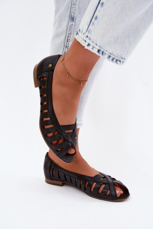 Oda Ažūrinės balerinos Tai turiciejka P7540-01 juodos spalvos