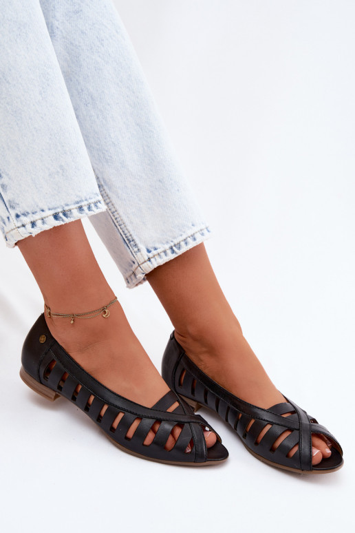 Oda Ažūrinės balerinos Tai turiciejka P7540-01 juodos spalvos