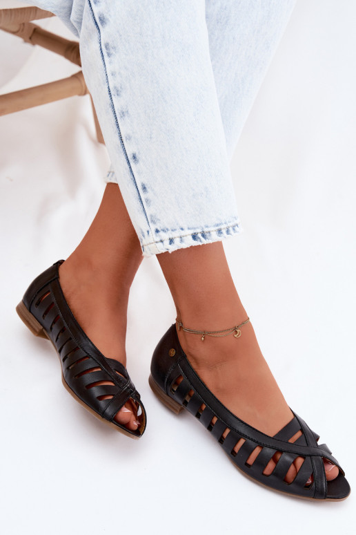 Oda Ažūrinės balerinos Tai turiciejka P7540-01 juodos spalvos