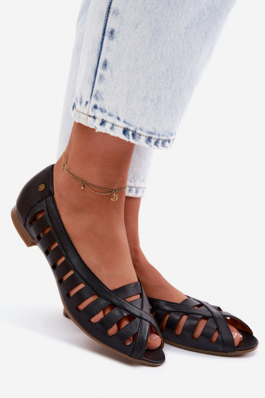 Oda Ažūrinės balerinos Tai turiciejka P7540-01 juodos spalvos