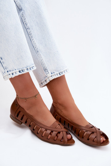 Oda Ažūrinės balerinos Tai turiciejka P7540-29 rudos spalvos