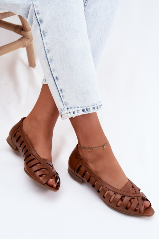 Oda Ažūrinės balerinos Tai turiciejka P7540-29 rudos spalvos